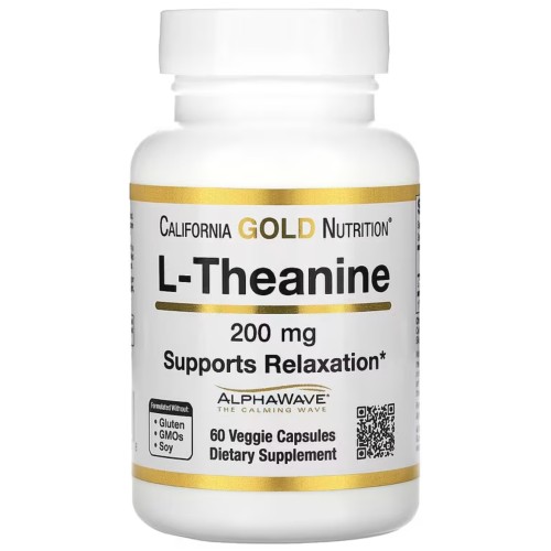 California Gold Nutrition, L-теанин, с AlphaWave, 200 мг, 60 растительных капсул